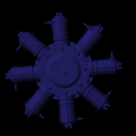 3d illustration. Aircraft rotary engine