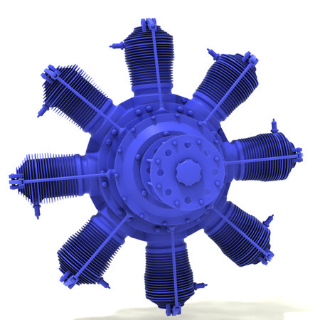 3d illustration. Aircraft rotary engine