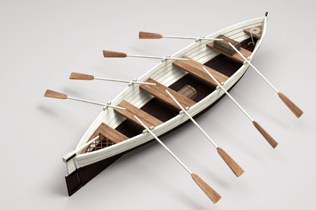 3d illustration. Ship boat jollyの写真素材