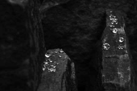 In and Out of Focus Scattered Diamonds Showing the Facet Cut of the Gem