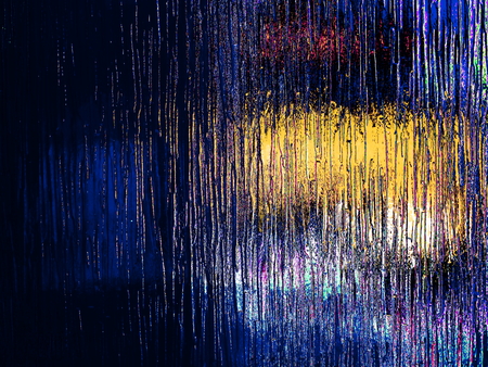 An Abstract of Embossed Glass, Showing a Different Effect of Colour with an Obscured Garden Scene.