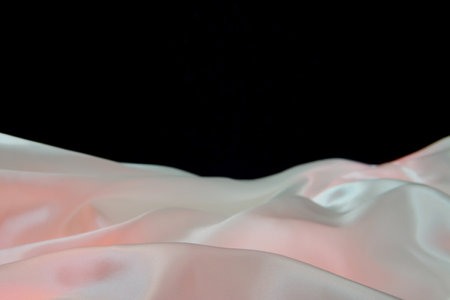 An Imitation of a Silk Textile, Showing a Lower Foreground Dune and the Tight Weave of the Polyester with a Sheen to the Mass Produced Fabric.の写真素材