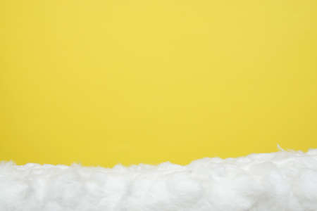 A Horizontal Fluffy Cloud for a Product Display, Showing a Foreground with a Top Ledge of Soft Fibre.の写真素材