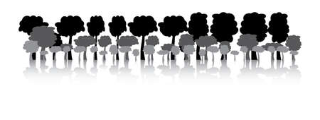 illustration depicting a forest in black and whiteのイラスト素材