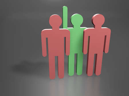 An abstract illustration with figures of people on a gray backgroundの写真素材