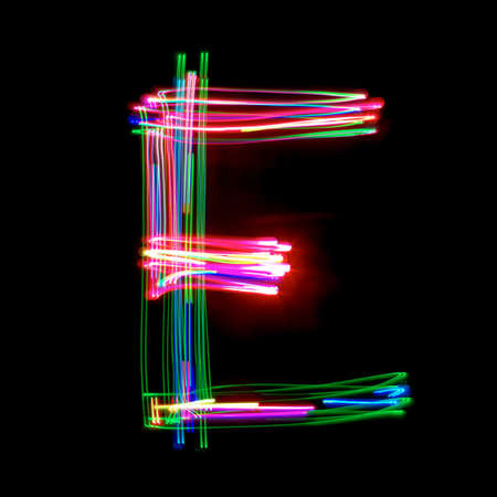 Letter of English alphabet on black.の写真素材