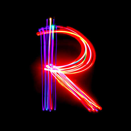 Letter of English alphabet on black.の写真素材