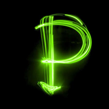 Letter of English alphabet on black. The original font.の写真素材