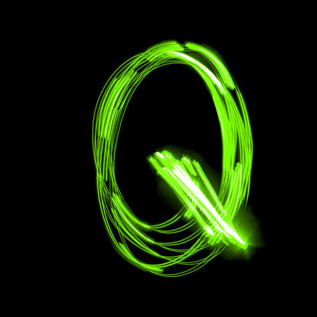 Letter of English alphabet on black. The original font.の写真素材