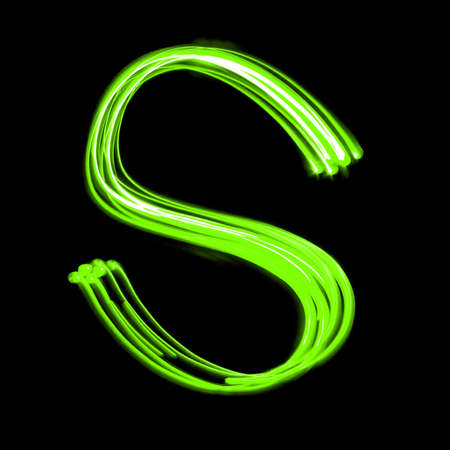 Letter of English alphabet on black. The original font.の写真素材