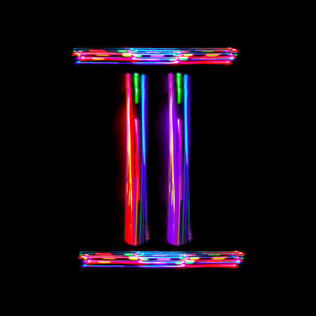 The numbers, isolated on black background. Photography style freezelight.の写真素材