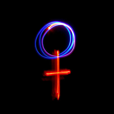 Freezelight photo with an abstract sense. Female sign.の写真素材