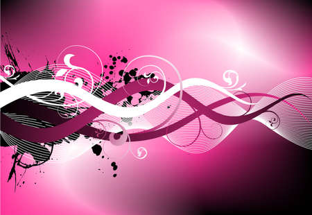 pink illustration with floral motive のイラスト素材