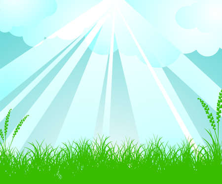 spring landscapeのイラスト素材