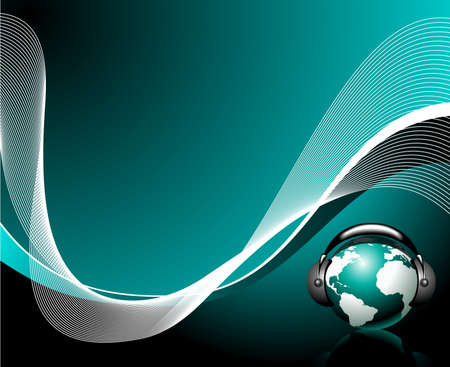 background with musical globeのイラスト素材
