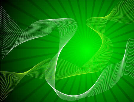 green shine background with white and yellow wavesのイラスト素材
