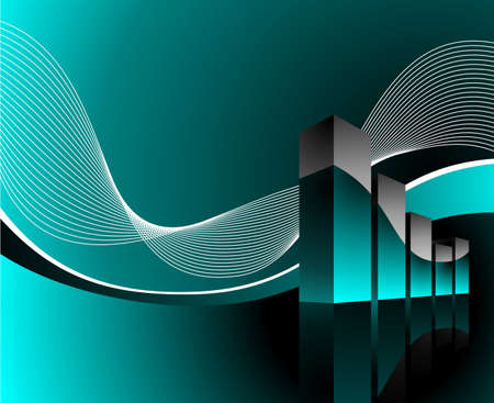  diagram illustration with wave on dark backgroundのイラスト素材