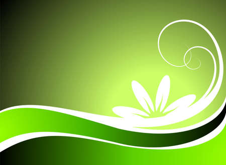 Spring illustration with flower on green backgroundのイラスト素材