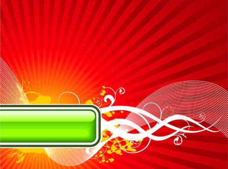 illustration with button on red backgroundのイラスト素材