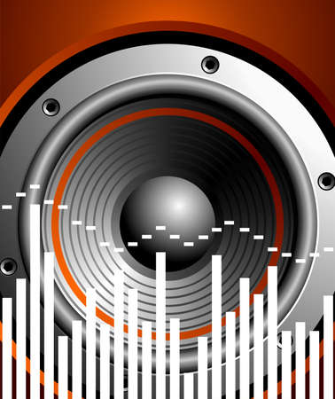 illustration for musical theme with speakerのイラスト素材