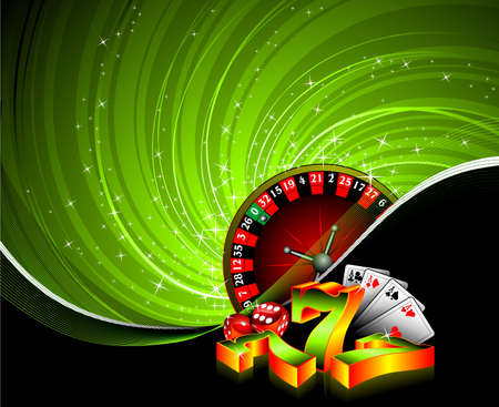 gambling illustration with casino elements on grunge background.のイラスト素材