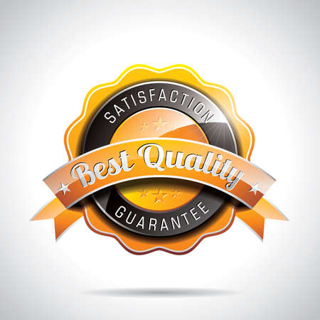 Vector Best Quality Labels Illustration with shiny styled design on a clear background. EPS 10.のイラスト素材