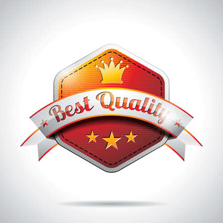 Vector Best Quality Labels Illustration with shiny styled design on a clear background. EPS 10.のイラスト素材