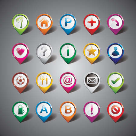 pointer icon set on gray background  illustration のイラスト素材