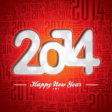 Vector Happy New Year 2014 celebration design on a typographic background. 
EPS 10 illustration.のイラスト素材