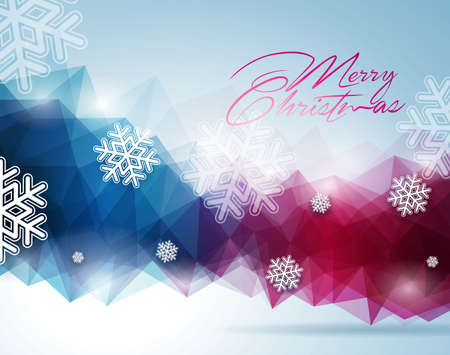 Vector Christmas illustration with typographic design on snowflakes background. EPS 10 illustration.のイラスト素材
