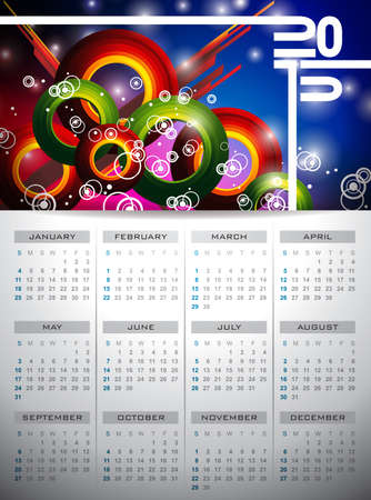 Vector Calendar 2015 illustration on abstract color background. Eps 10 design.のイラスト素材