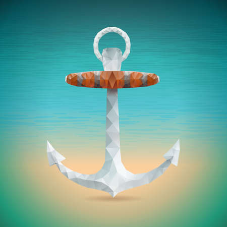 illustration on a summer holiday theme with triangle anchor on abstract background. のイラスト素材