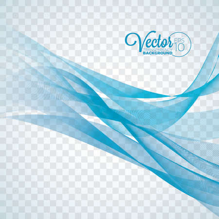 Elegant vector flowing blue wave design on transparent background.のイラスト素材