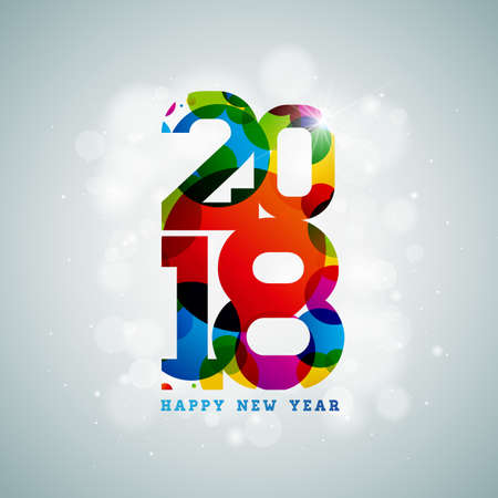 Happy New Year 2018 on shiny illustration. Happy New Year 2018 on shiny illustration.
