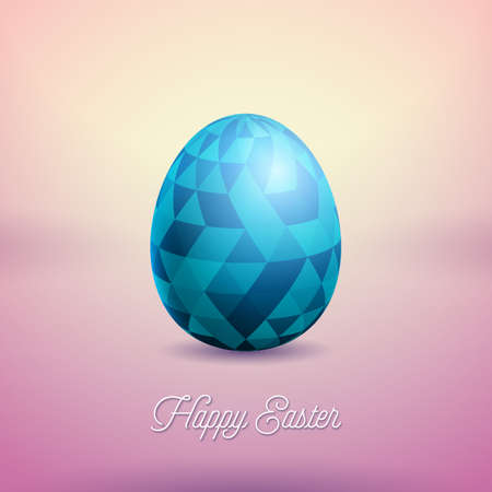Vector Illustration of Happy Easter Holiday with Painted Egg and Flower on Clean Background. International Celebration Design with Typography for Greeting Card, Party Invitation or Promo Banner.のイラスト素材