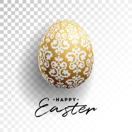 Vector Illustration of Happy Easter Holiday with Painted Egg on Transparent Background.のイラスト素材