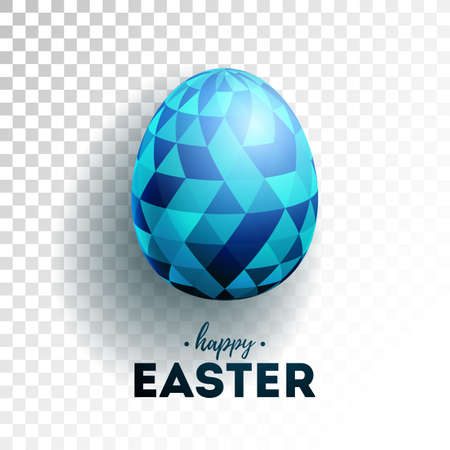Vector Illustration of Happy Easter Holiday with Painted Egg on Transparent Background.のイラスト素材