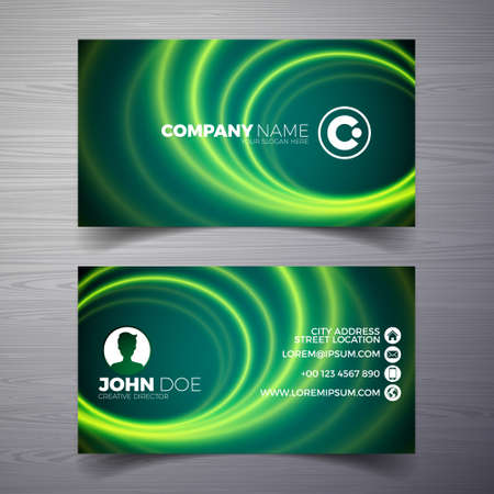 Vector modern business card design template with abstract backgound. Corporate identity illustration with simple logo.のイラスト素材
