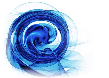 Blue circular speedy motion on white background, circle in rotation,