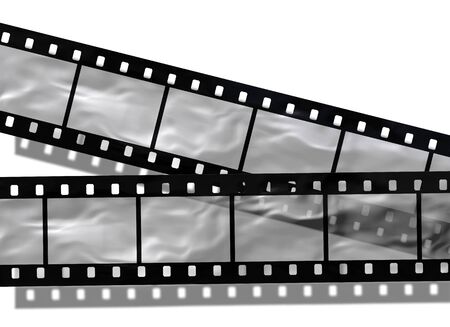 Blank film strip on white background          の写真素材