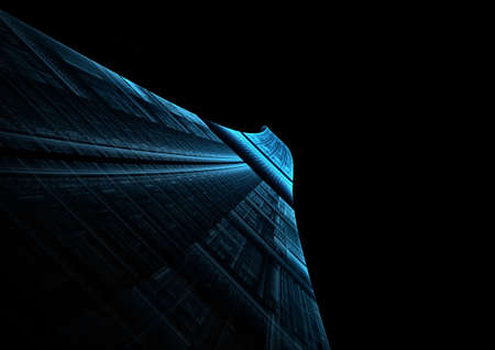 Illustration of futuristic blue runway stretching, abstract  backgroundの写真素材
