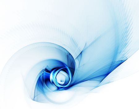 Whirlpool, blue vortex as a metaphor of speed and power on white background