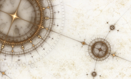 Old map with compass, abstract illustration of ancient nautical chart, の写真素材
