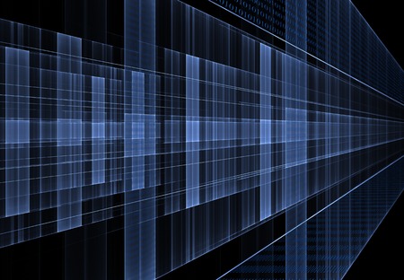 Blue abstract cyber future technology concept background, binary code, illustrationの写真素材