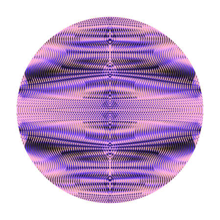 Linear geometric symmetric ornament in form of circle. Mystical abstract element for creative design mobile applications, websites, accessories for phones and tablet, cover, image for blog.のイラスト素材