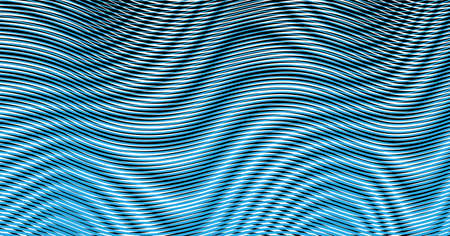 Soft wavy vector moire effect in blue halftones. Abstract wave background from lines and stripes...