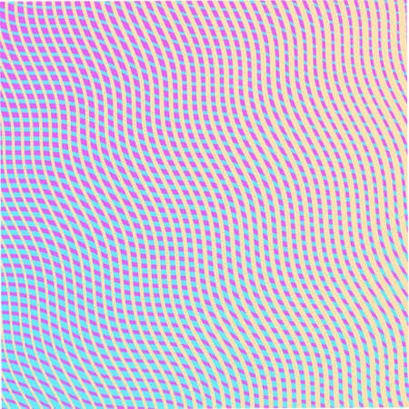 Colored mesh reticulated rainbow gradient background with wavy linear light moire effect. Grid texture for web background saver, mobile accessories, website design, packaging, package.のイラスト素材