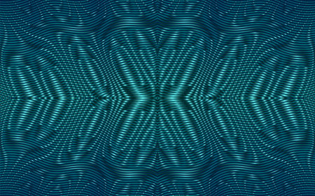 Ornamental abstract soft blend background of lines in trendy color 2021 tidewater green and moire effect. Contemporary texture for web background saver, mobile apps, business card, image of blog.のイラスト素材