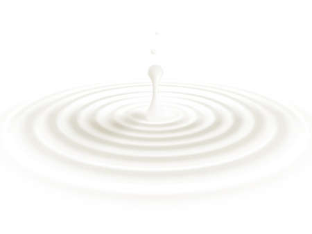 Milk or beige cream liquid drop isolated on white background.のイラスト素材