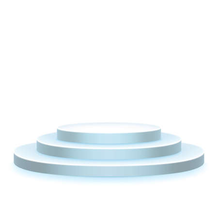 Stage podium, pedestal, scene isolated on white. Award ceremony object. Platform template.のイラスト素材